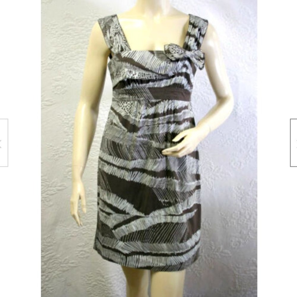 BCBG MaxAzria Cocoa Combo Sleeveless Cotton Dress (Size S)